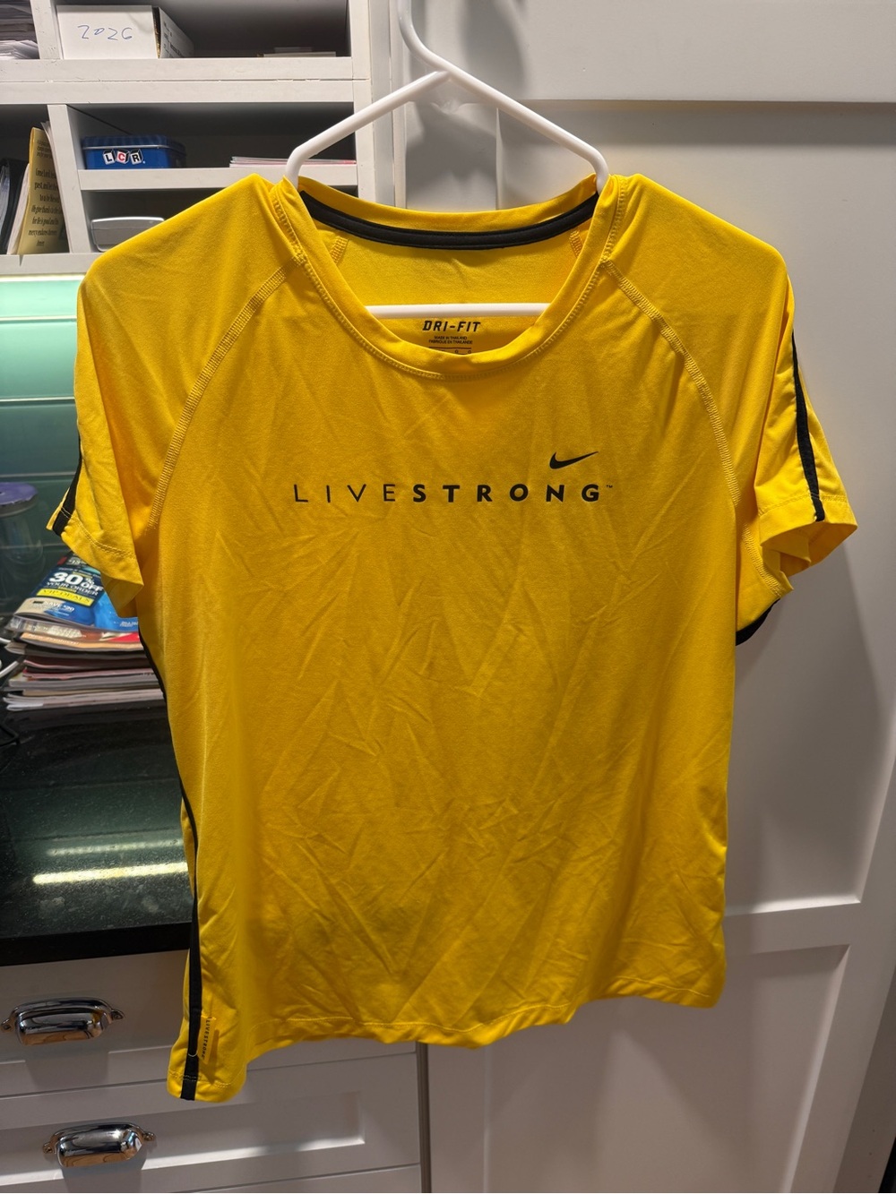 Nike Yellow Dri-FIT Athletic Tee with Black Logo